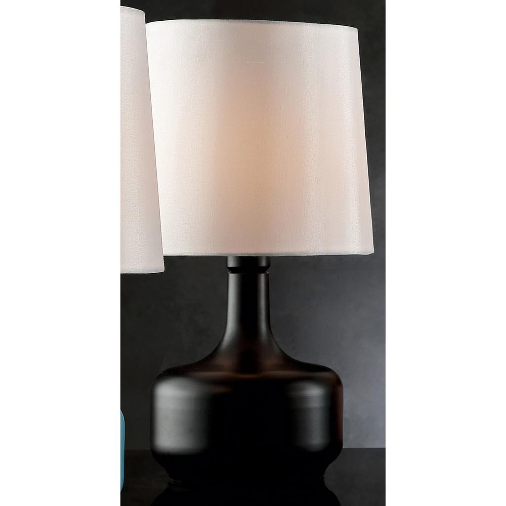 17.25" Cheru Powder Black Mid-Century Modern Touch On Metal Table Lamp. Picture 2
