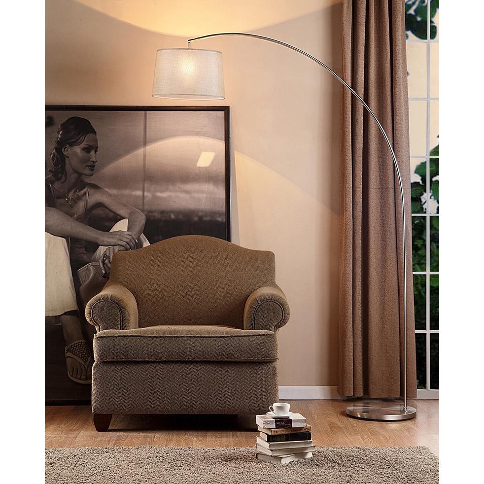 84.5 In Oma Brushed Nickel Arch-Floor Lamp. Picture 2