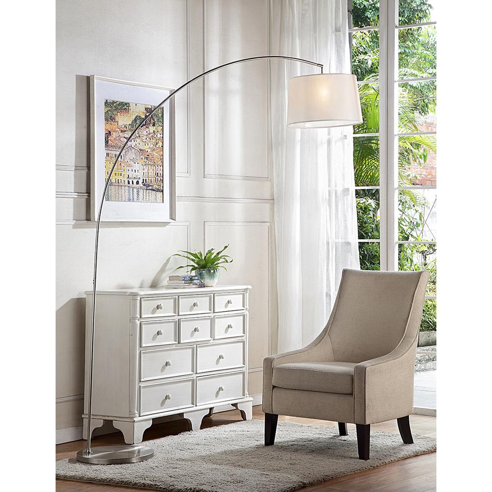 84.5 In Oma Brushed Nickel Arch-Floor Lamp. Picture 2