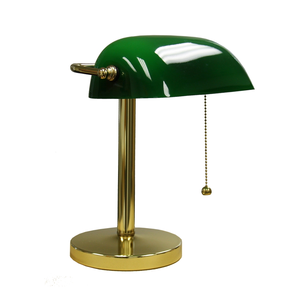 12.5"H Green Bankers Table Lamp. Picture 1