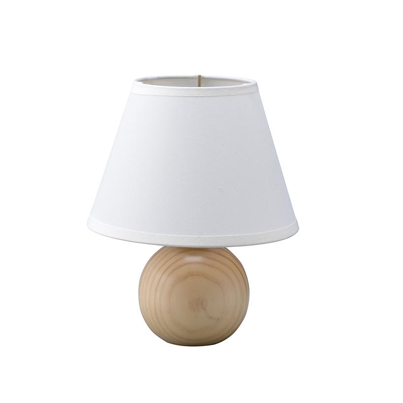9.15" In Natural Wood Cube Table Lamp. Picture 1