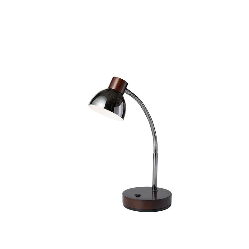 13" In Espresso Gloss Led Goose Neck Cone Table Lamp. Picture 1