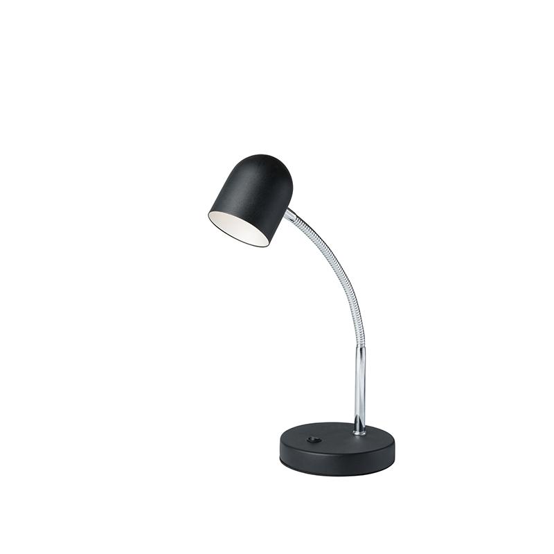 12.5" In Matte Black Led Goose Neck Metal Bowl Table Lamp. Picture 1