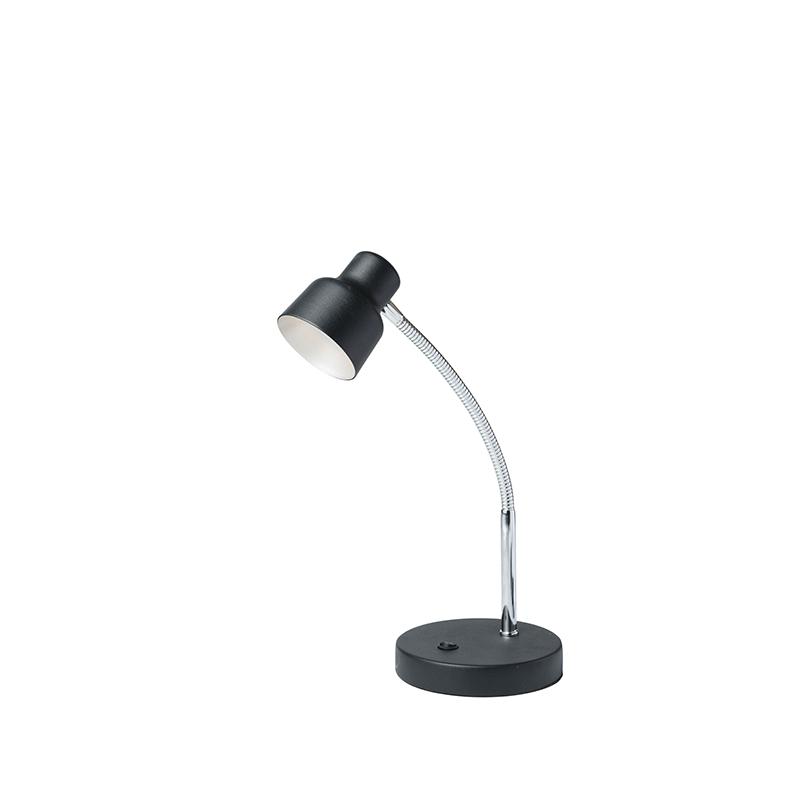 12.5" In Black Gloss Led Goose Neck Metal Track Table Lamp. Picture 1