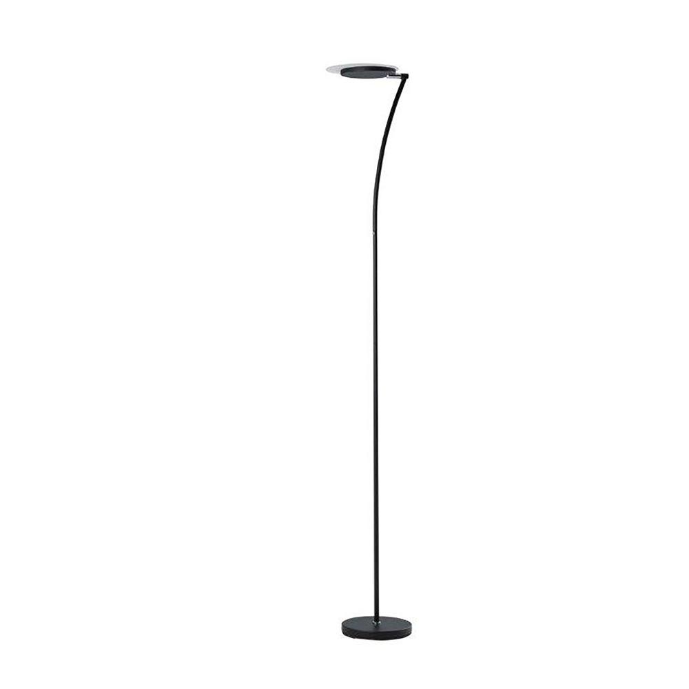 72 In Castor Led Torchiere Satin Black Floor Lamp. Picture 1