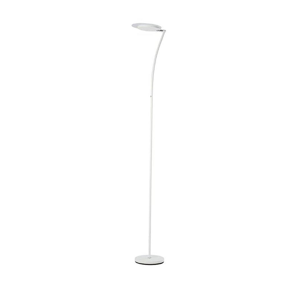72 In Castor Led Torchiere Satin White Floor Lamp. Picture 1
