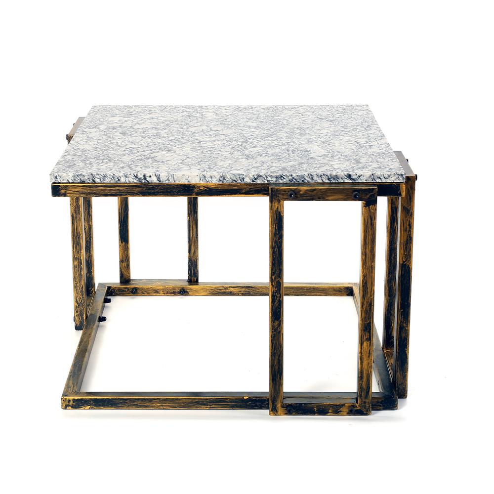 14.5" in GRANITE MARBLE BLACK/GOLD PLANT STAND. Picture 1