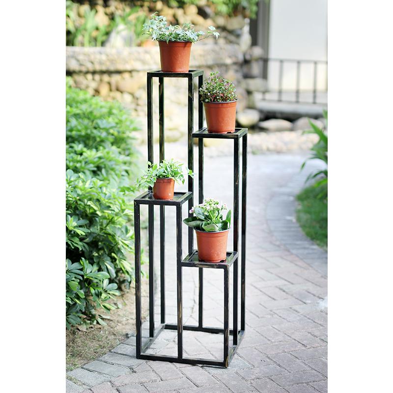 47.25" 4 TIER BLACK/GOLD CAST METAL PLANT STAND. Picture 3