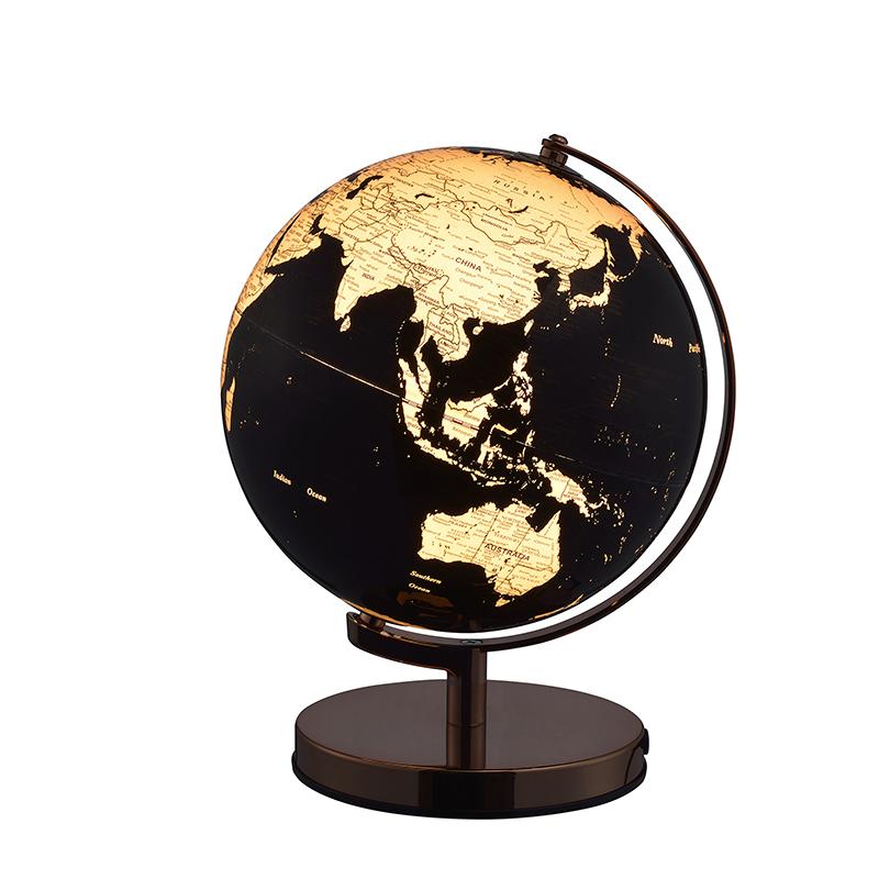 12.5 In Black/Gold Globe On Rose Gold Metal Frame. Picture 2