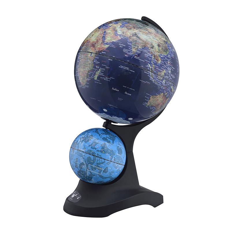 17.5 In Dual Globe W/ Constellation On Black Acrylic Base. Picture 1