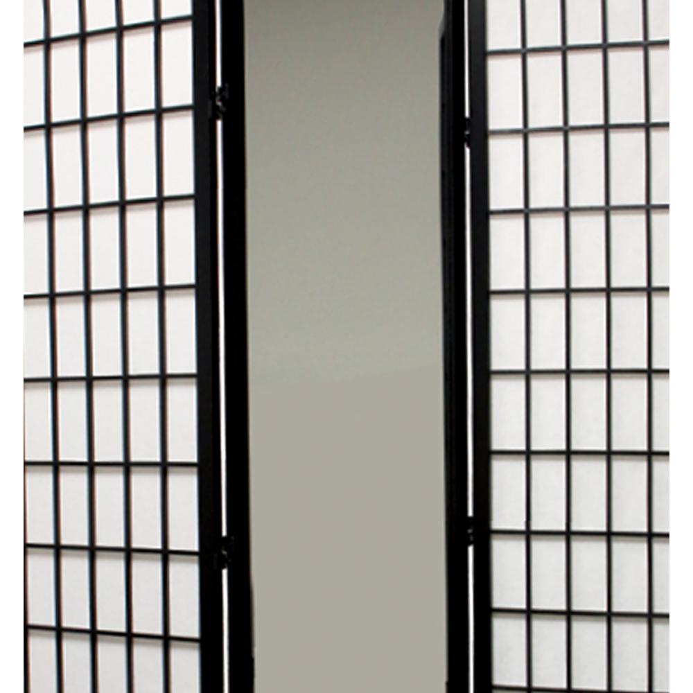 3-Panel Black Finish Mirror Room Divider. Picture 2