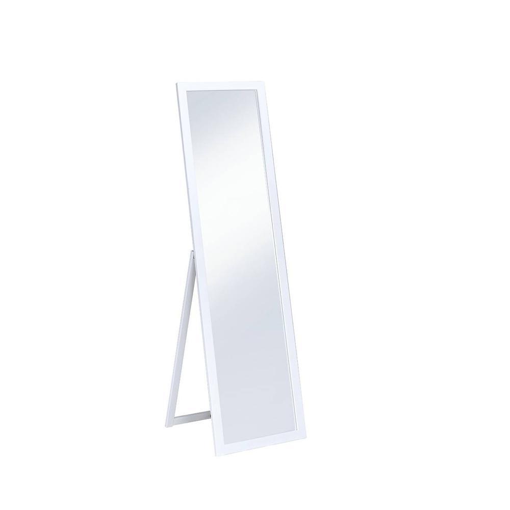 55.25" In Cottage White Rectangular  Standing Mirror. Picture 1