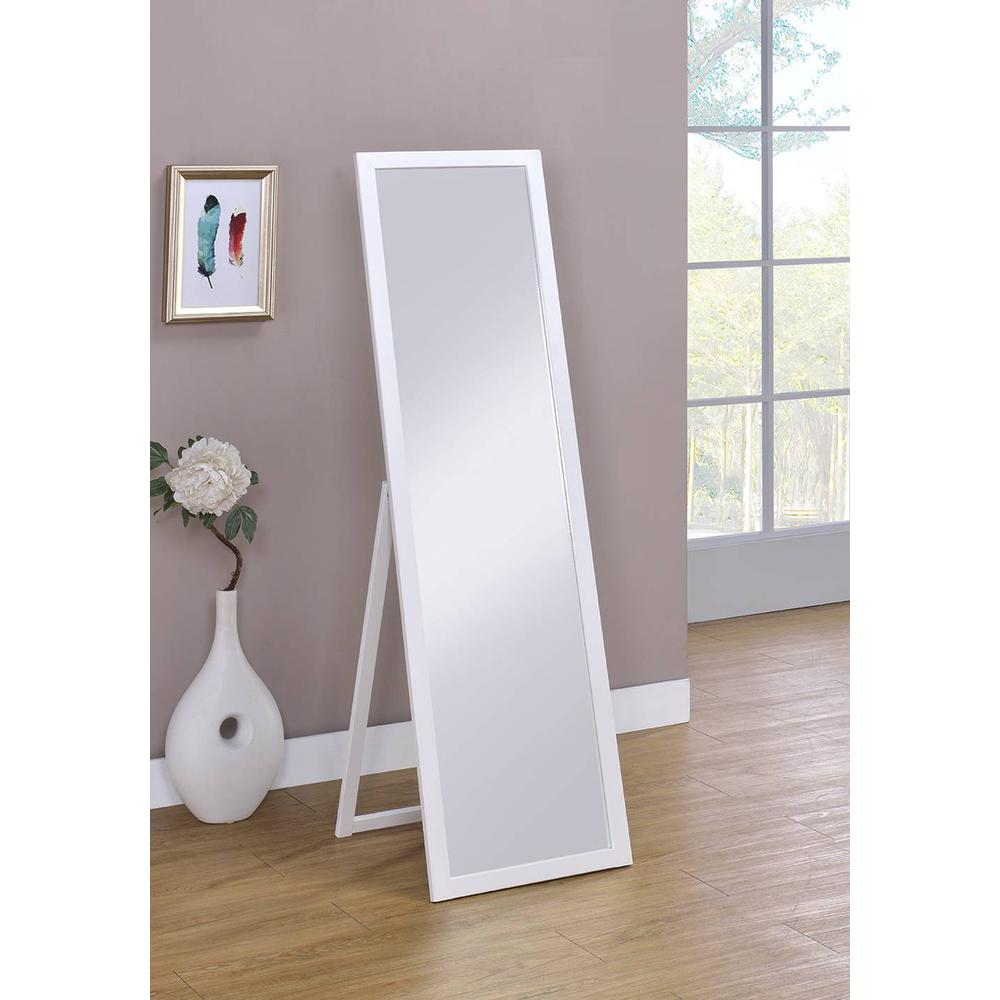 55.25" In Cottage White Rectangular  Standing Mirror. Picture 2