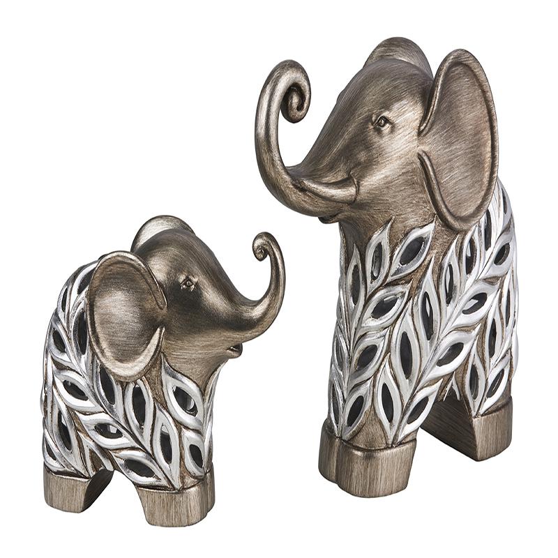 5.5", 8.5" Kiara Decorative Elephants Set. Picture 1