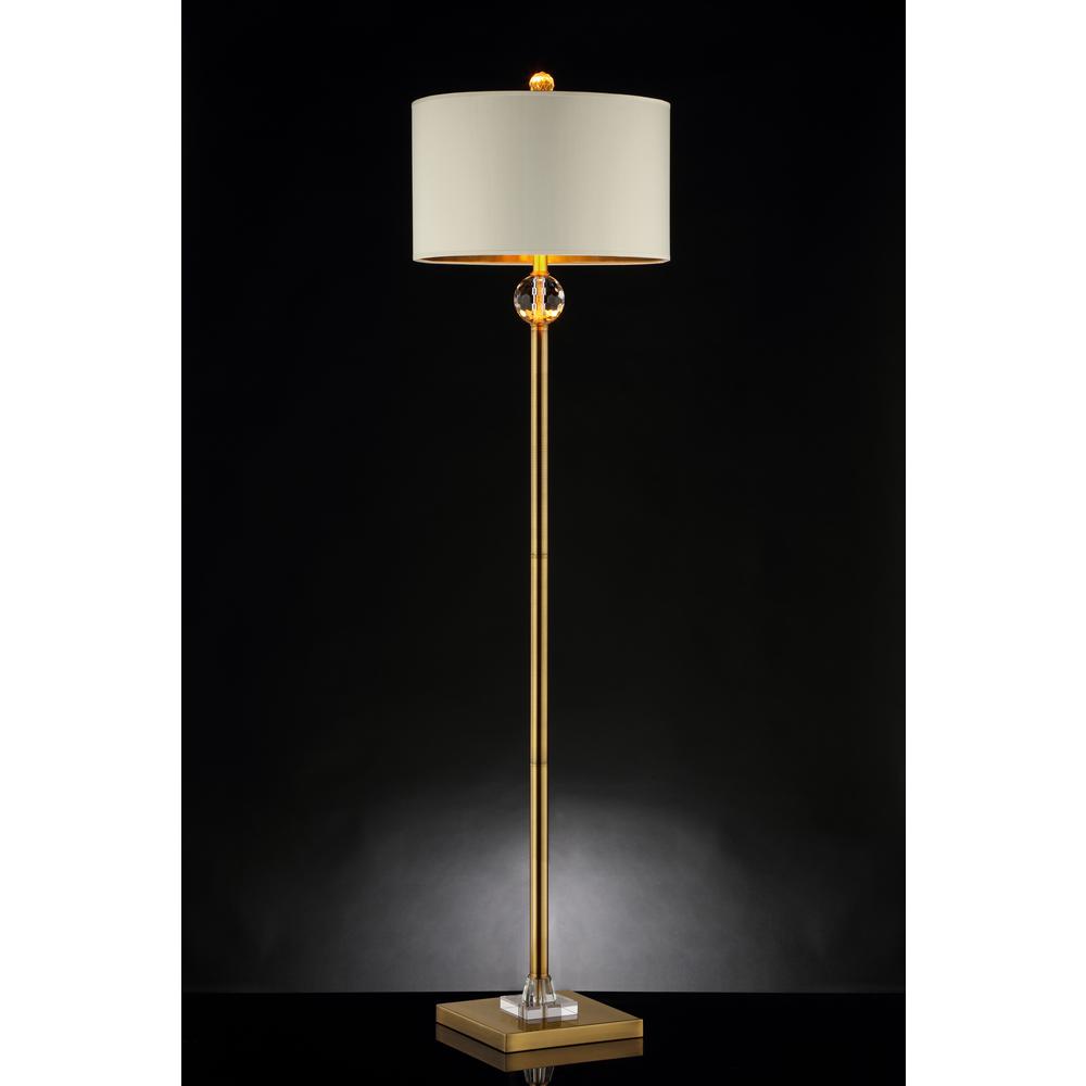 63.25" In Perspicio Solid Crystal Orb Gold Column Floor Lamp. Picture 2