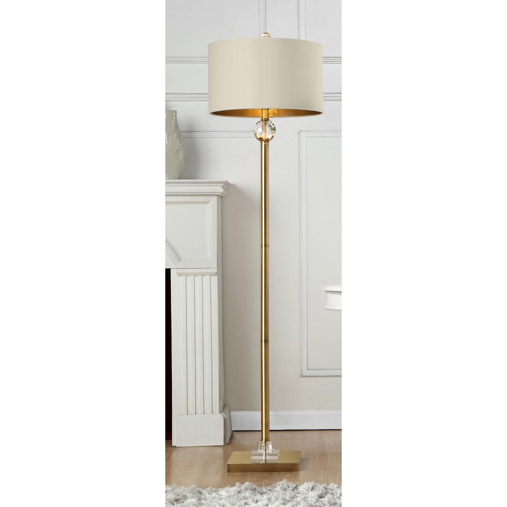 63.25" In Perspicio Solid Crystal Orb Gold Column Floor Lamp. Picture 3