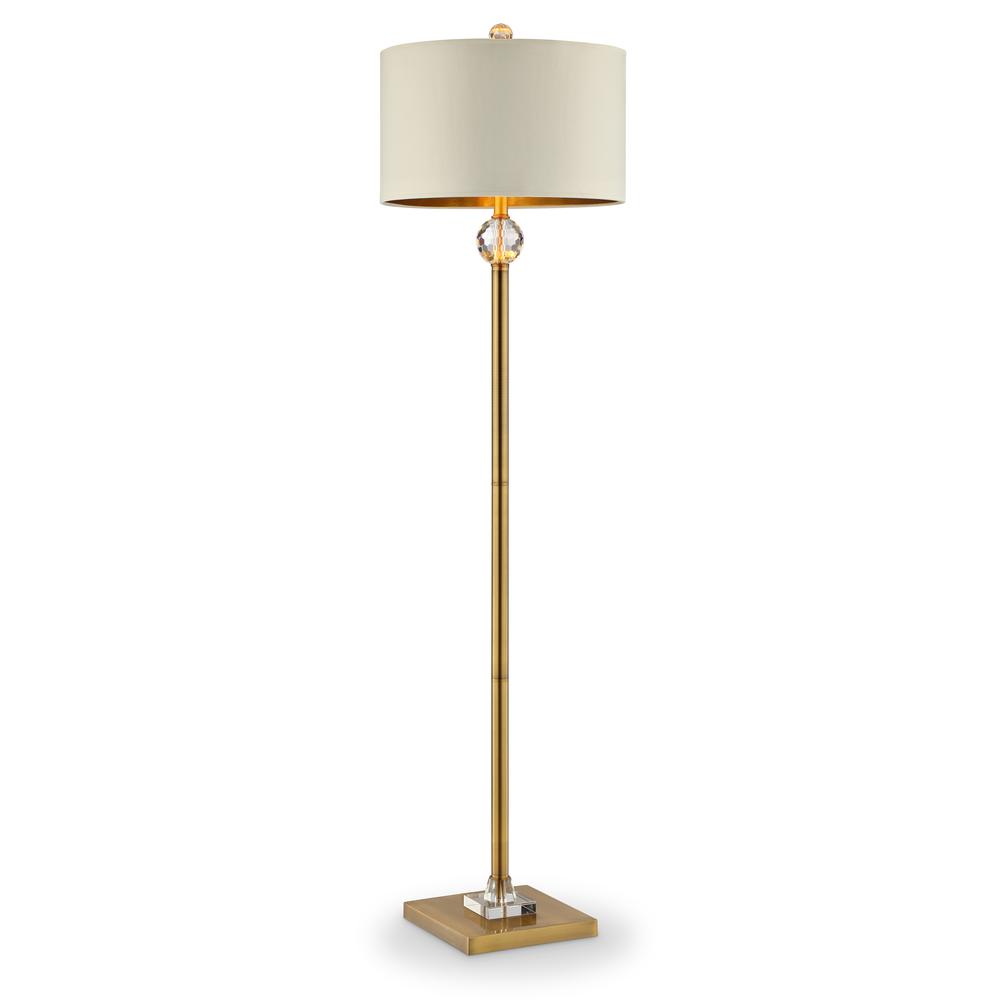 63.25" In Perspicio Solid Crystal Orb Gold Column Floor Lamp. Picture 1