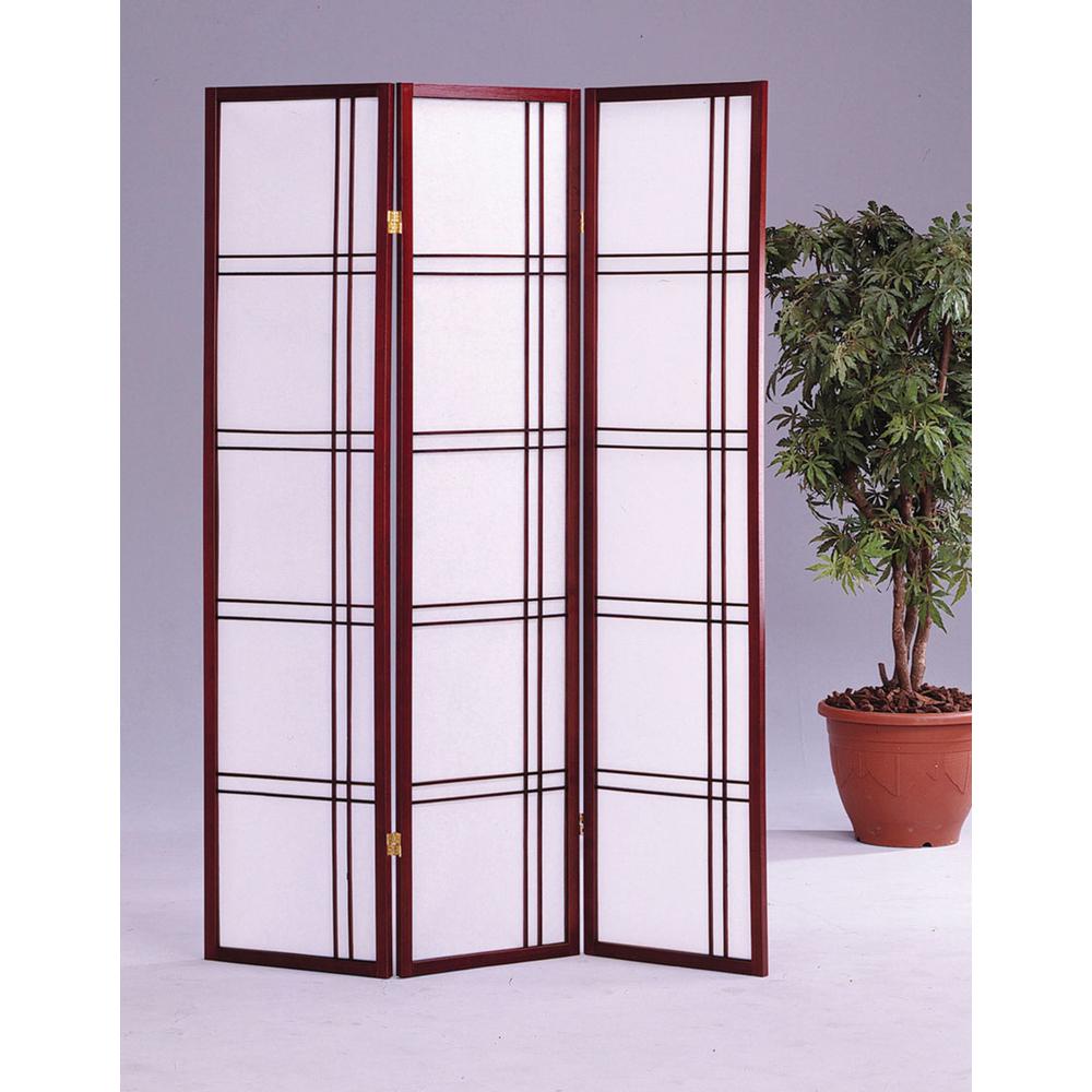 Girard 3-Panel Room Divider - Cherry. Picture 1