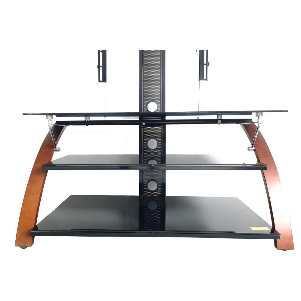 56.62" In Elie Modern Concept Flat Panel Bentwood/Glass Tv Stand. Picture 4
