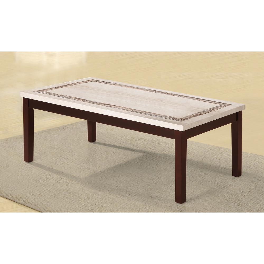 17.5"In Ivory Knox Faux Marbelized Granite Top Coffee Table. Picture 2