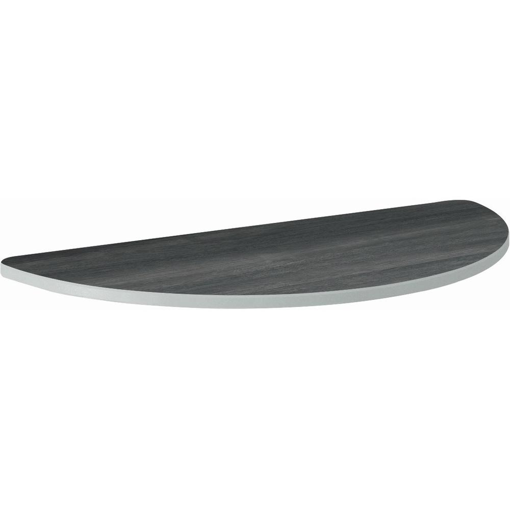 HON Build Series Half-round Tabletop - Half Round Top - 25" to 34" Adjustment x 60" Width x 30" Depth - Sterling Ash. Picture 1