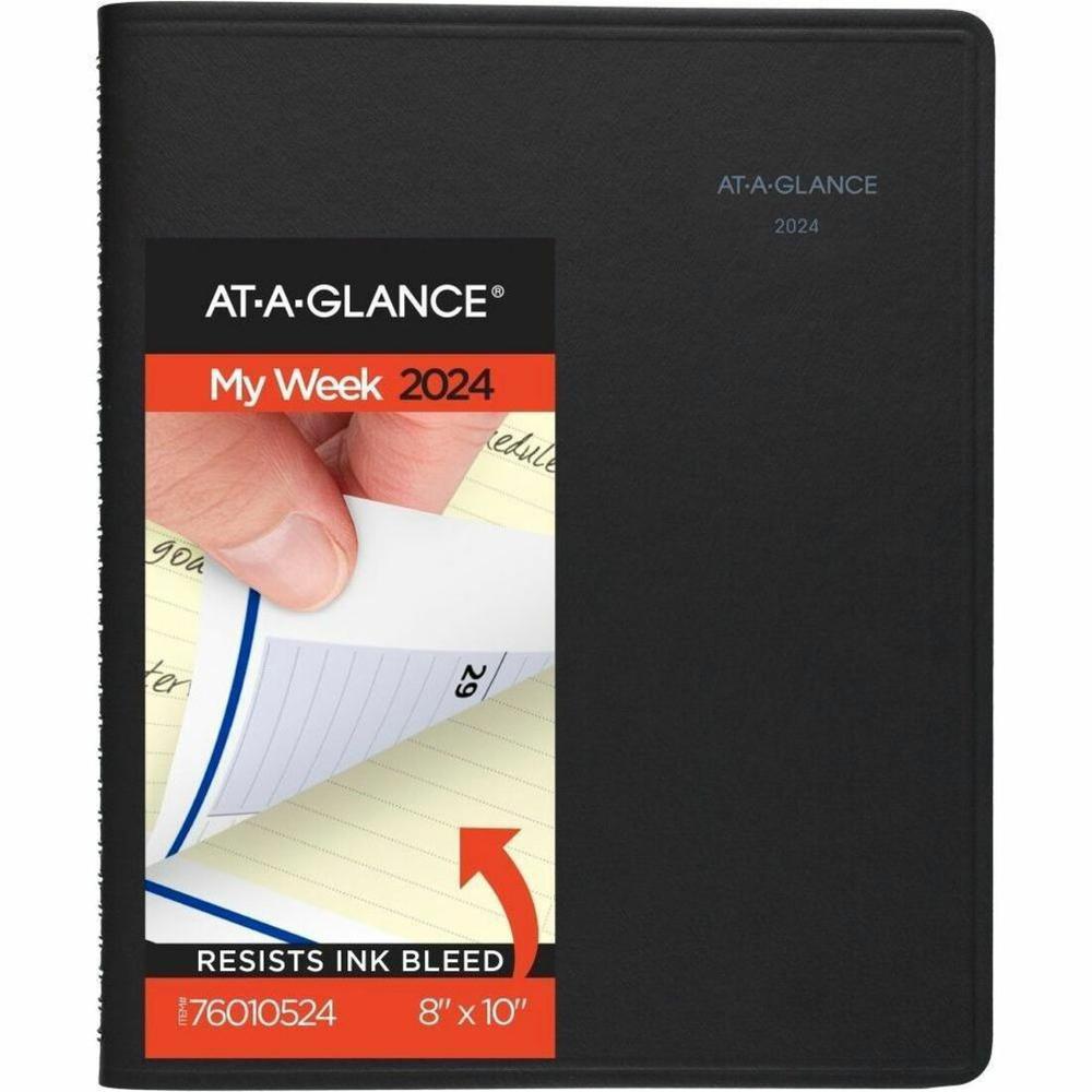 At-A-Glance QuickNotes Appointment Book Planner - Large Size - Julian Dates - Weekly, Monthly - 12 Month - January 2024 - December 2024 - 8:00 AM to 5:00 PM - Hourly - 1 Week, 1 Month Double Page Layo. Picture 1