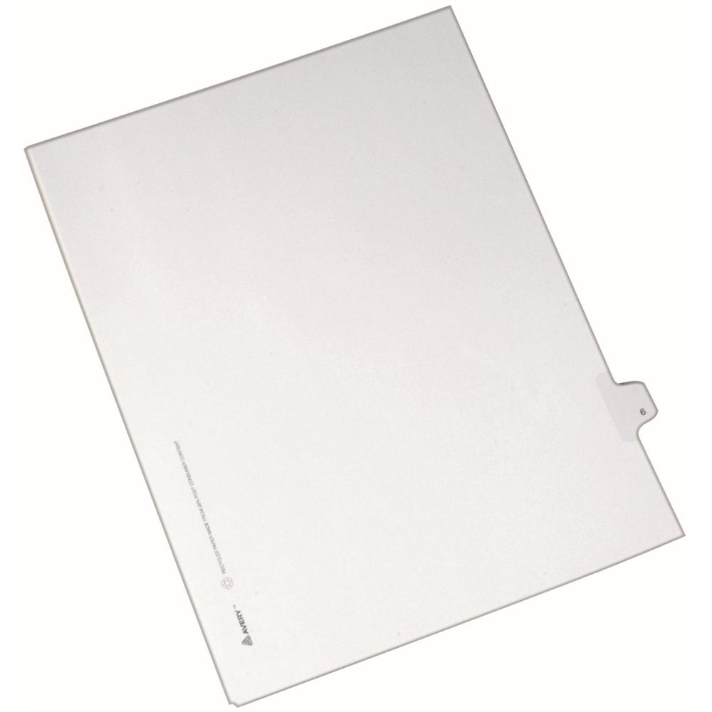 Avery&reg; Alllstate Style Individual Legal Dividers - 25 x Divider(s) - Side Tab(s) - 6 - 1 Tab(s)/Set - 8.5" Divider Width x 11" Divider Length - Letter - 8.50" Width x 11" Length - White Paper Divi. The main picture.