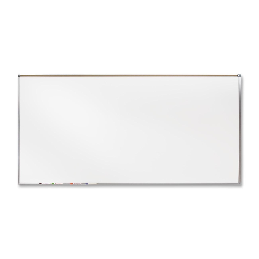 Ghent 48.50" x 96.50" Aluminum Frame Porcelain Magnetic Projection Whiteboard w/ 1" Maprail. Picture 1