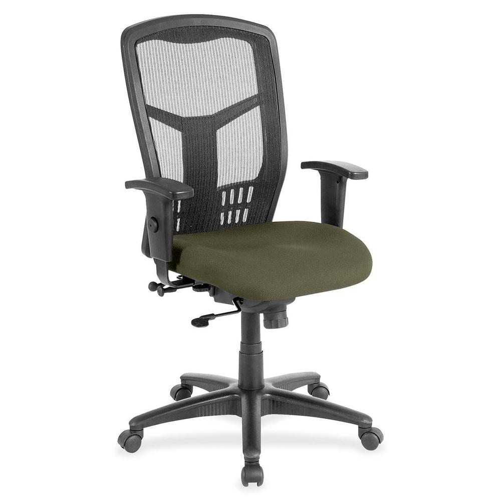 Lorell High-Back Executive Chair - Canyon Fern Fabric Seat - Steel Frame - 1 Each. Picture 1