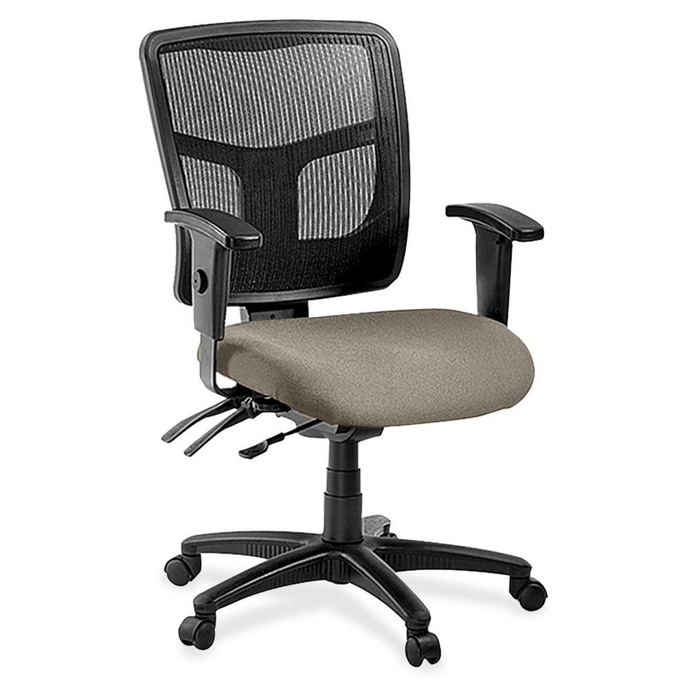 Lorell ErgoMesh Series Managerial Mid-Back Chair - Insight Fossill Fabric Seat - Black Back - Black Frame - 5-star Base - Black - 1 Each. Picture 1