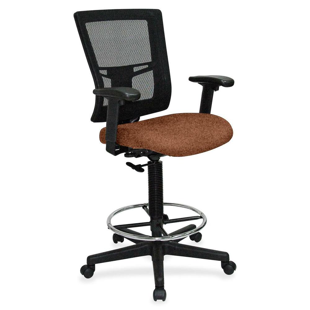 Lorell Mesh Back Drafting Stool - Canyon Nutmeg Seat - Black Frame - 1 Each. The main picture.