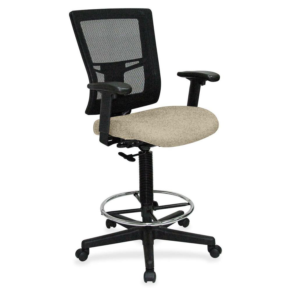 Lorell Mesh Back Drafting Stool - Shire Travertine Seat - Black Frame - 1 Each. The main picture.