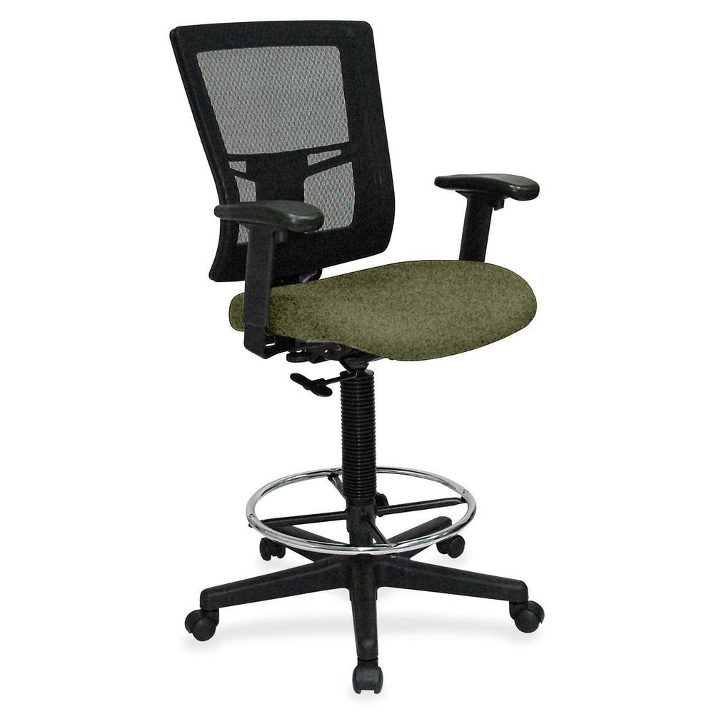 Lorell Mesh Back Drafting Stool - Expo Leaf Seat - Black Frame - 1 Each. The main picture.