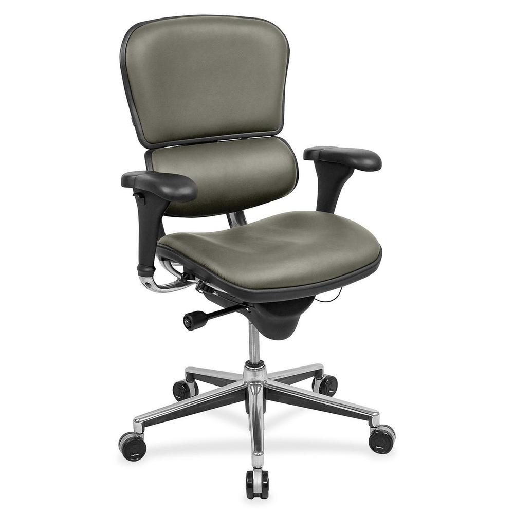 Eurotech ergohuman LE10ERGLO Mid Back Management Chair - Stone Basis Fabric Seat - Stone Basis Fabric Back - 5-star Base - 1 Each. Picture 1