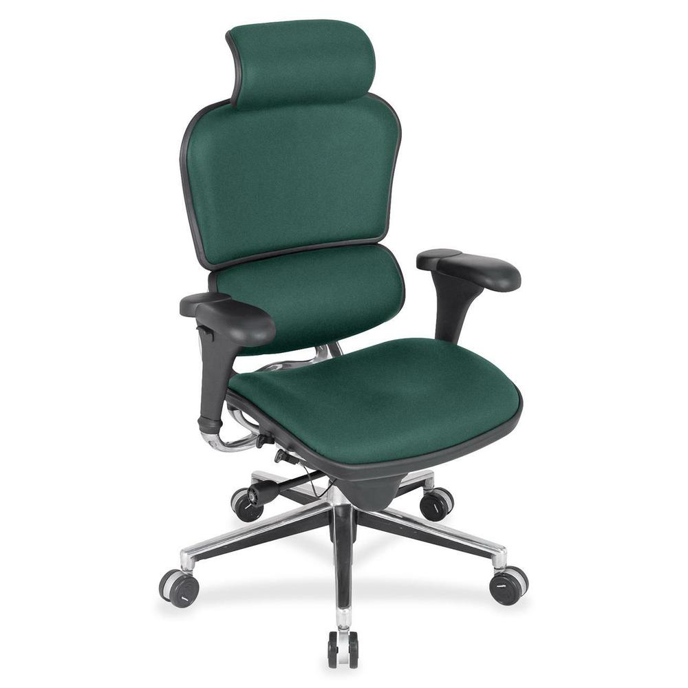 Eurotech Ergohuman Leather Executive Chair - Chive Forte Fabric Seat - Chive Forte Fabric Back - 5-star Base - 1 Each. Picture 1