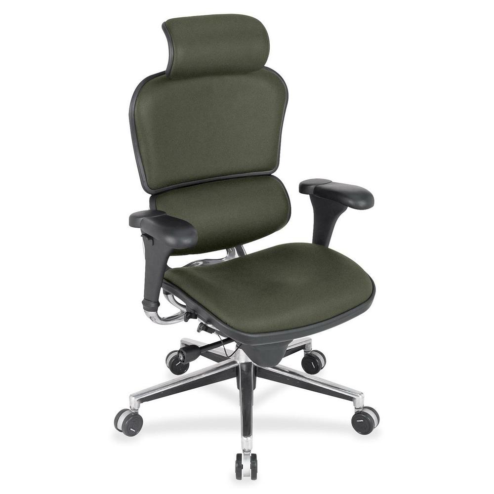 Eurotech Ergohuman Leather Executive Chair - Olive Perfection Fabric Seat - Olive Perfection Fabric Back - 5-star Base - 1 Each. Picture 1