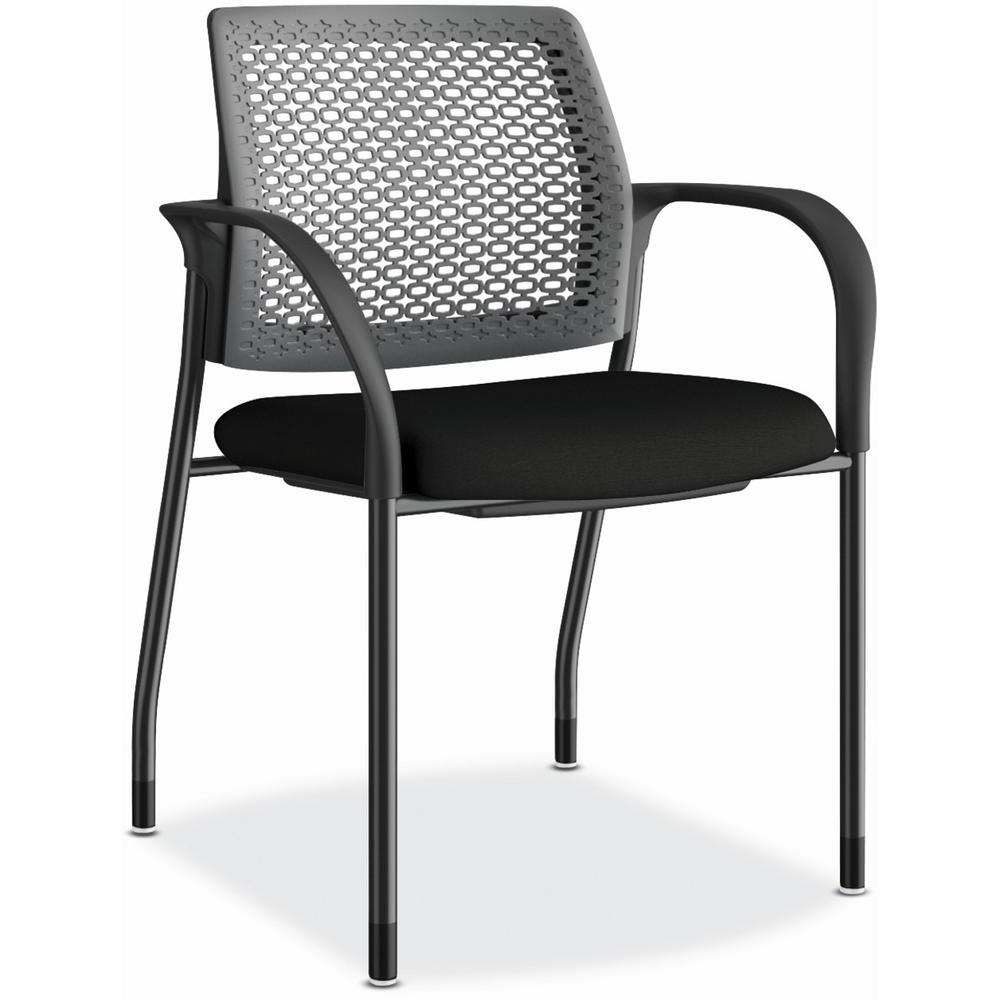HON Ignition Chair - Black Fabric Seat - Charcoal Back - Black Steel Frame - Black - Armrest - 1 Each. Picture 1