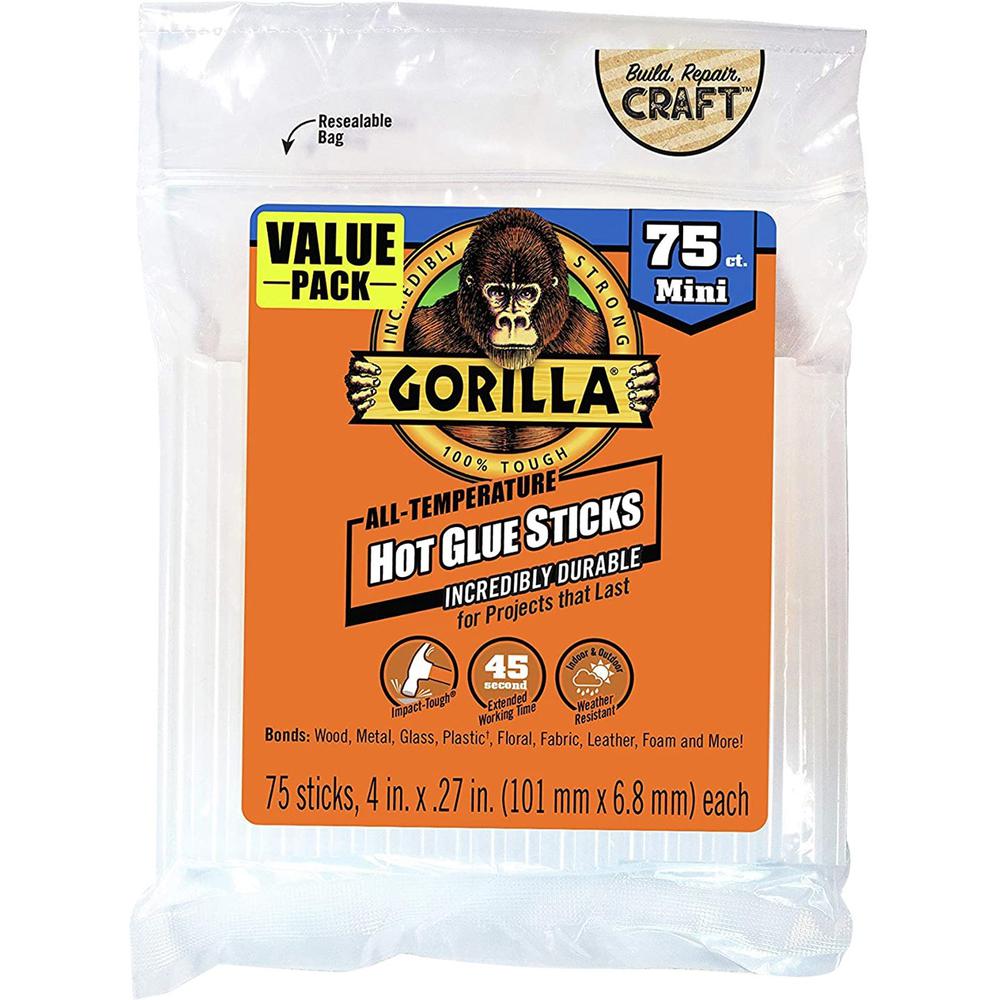 Gorilla Glue Mini Hot Glue Sticks - 75 / Pack - Clear. Picture 1