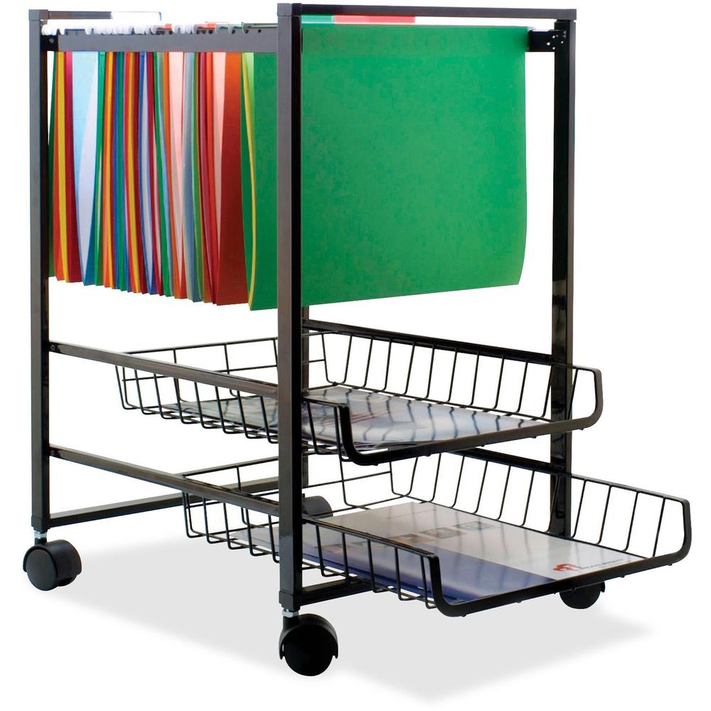 Advantus Mobile File Cart - 4 Casters - Steel - x 16" Width x 13" Depth x 19.5" Height - Black Steel Frame - Black - 1 Each. The main picture.