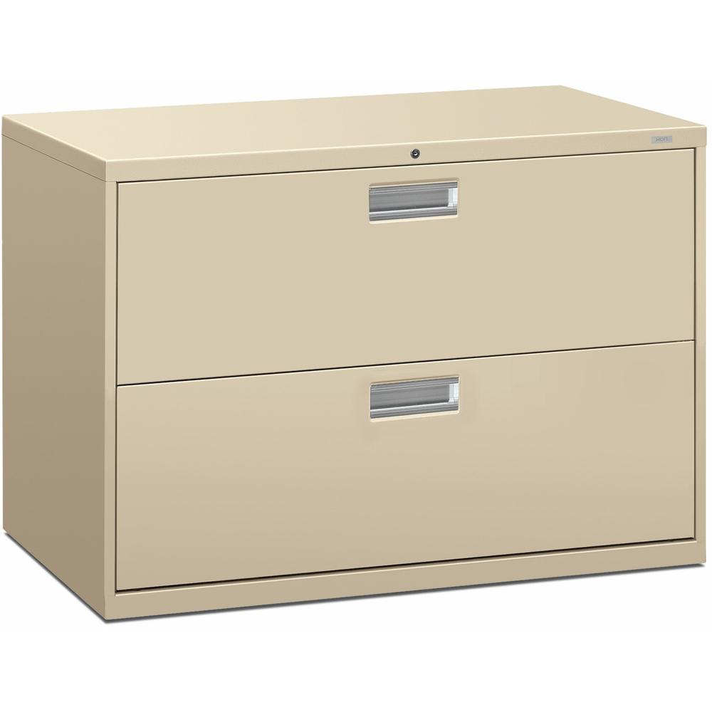 HON Brigade 600 H692 Lateral File - 42" x 18" x 28.4" - 2 Drawer(s) - Material: Steel - Finish: Putty. Picture 1