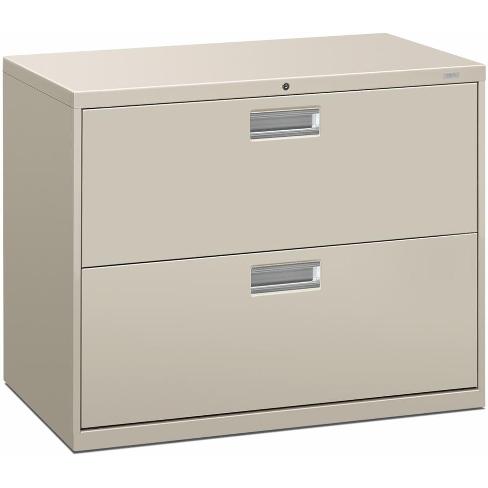 HON Brigade 600 H682 Lateral File - 36" x 18" x 28.4" - 2 Drawer(s) - Finish: Light Gray. Picture 1