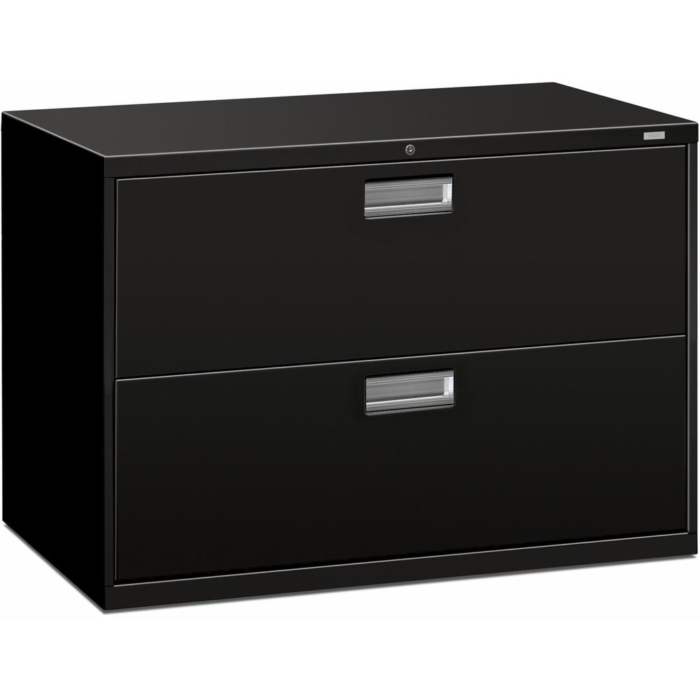 HON Brigade 600 H692 Lateral File - 42" x 18"28.4" - 2 Drawer(s) - Finish: Black. Picture 1