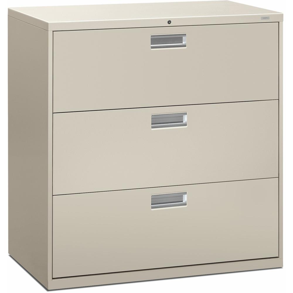 HON Brigade 600 H693 Lateral File - 42" x 18"40.9" - 3 Drawer(s) - Finish: Light Gray. Picture 1