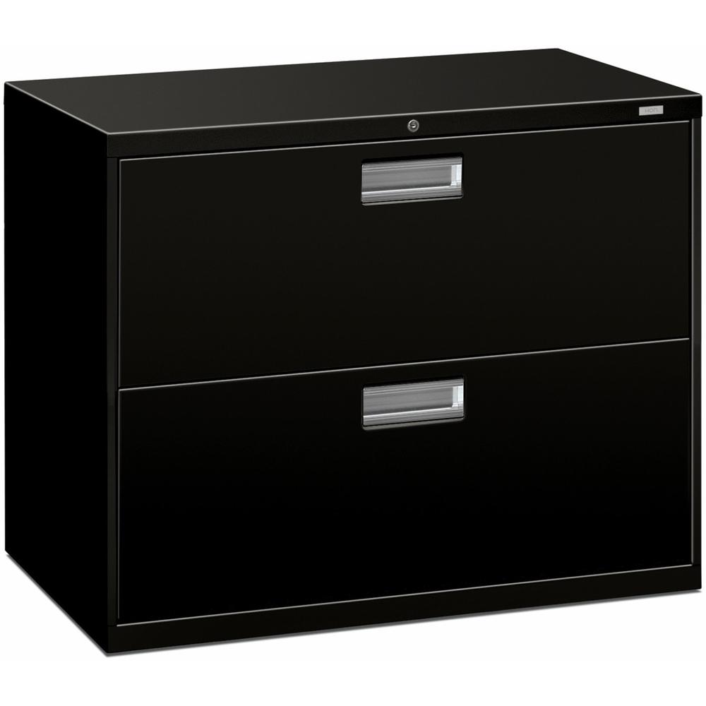 HON Brigade 600 H682 Lateral File - 36" x 19.3"28.4" - 2 Drawer(s) - Finish: Black. Picture 1