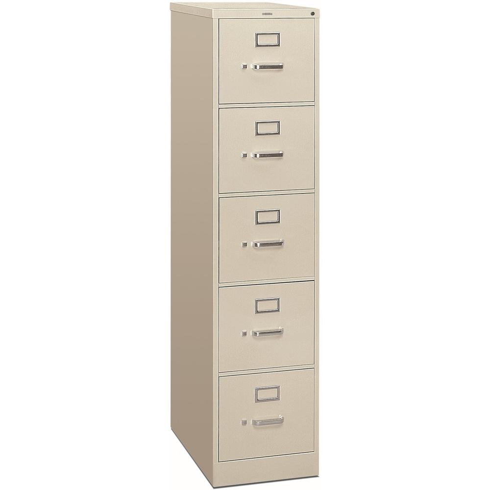 HON 310 H315 File Cabinet - 15" x 26.5"60" - 5 Drawer(s) - Finish: Light Gray. Picture 1