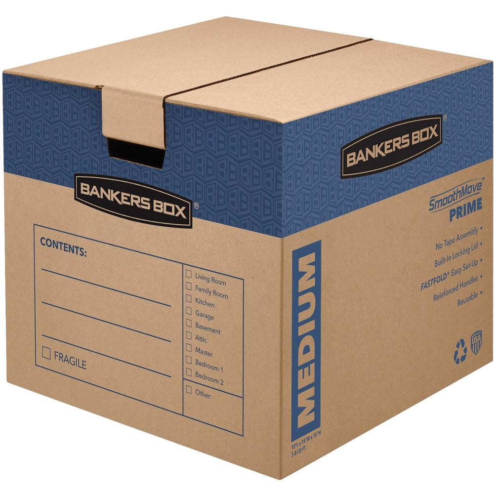 SmoothMove&trade; Prime Moving Boxes, Medium - Internal Dimensions: 18" Width x 18" Depth x 16" Height - External Dimensions: 18.1" Width x 18.8" Depth x 16.6" Height - Lid Lock Closure - Medium Duty . Picture 1