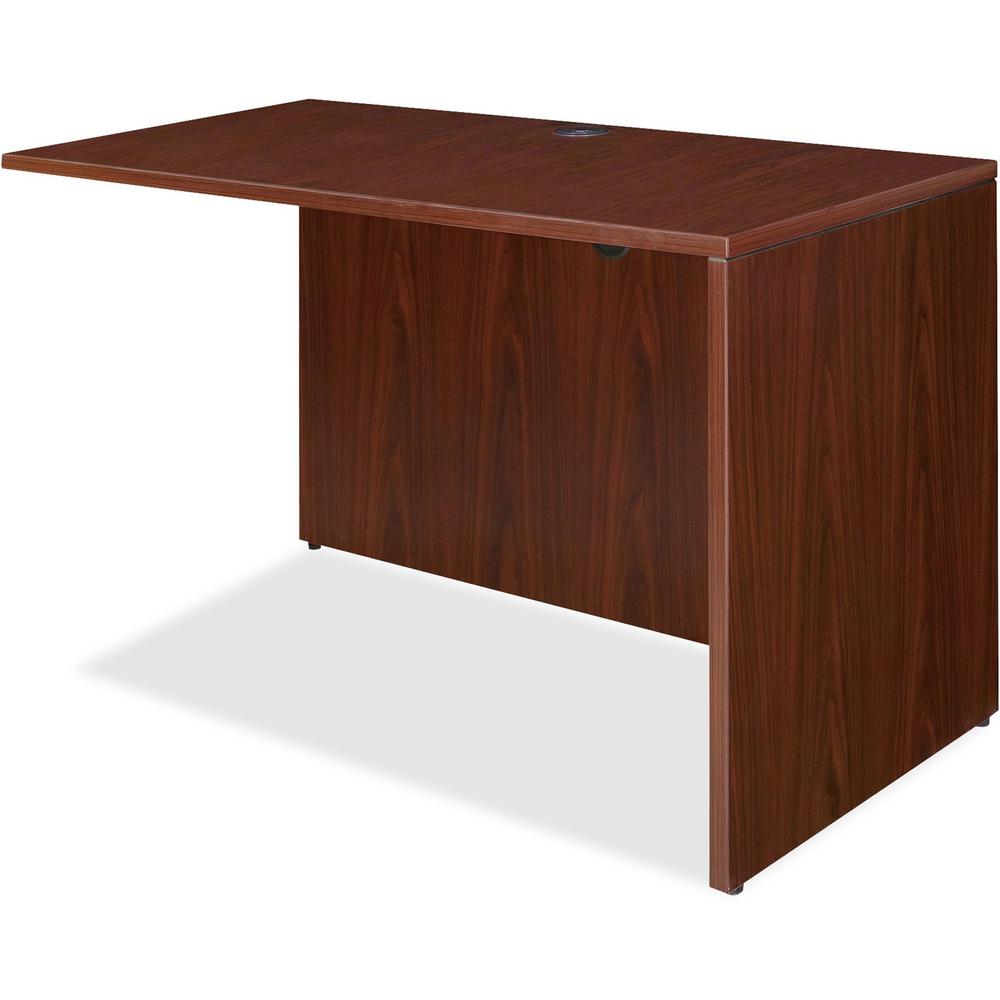 Lorell Essentials Series Return Shell - 47.3" x 23.6" x 1" x 29.5" - Finish: Laminate, Mahogany - Grommet, Modesty Panel, Adjustable Feet, Durable. Picture 1