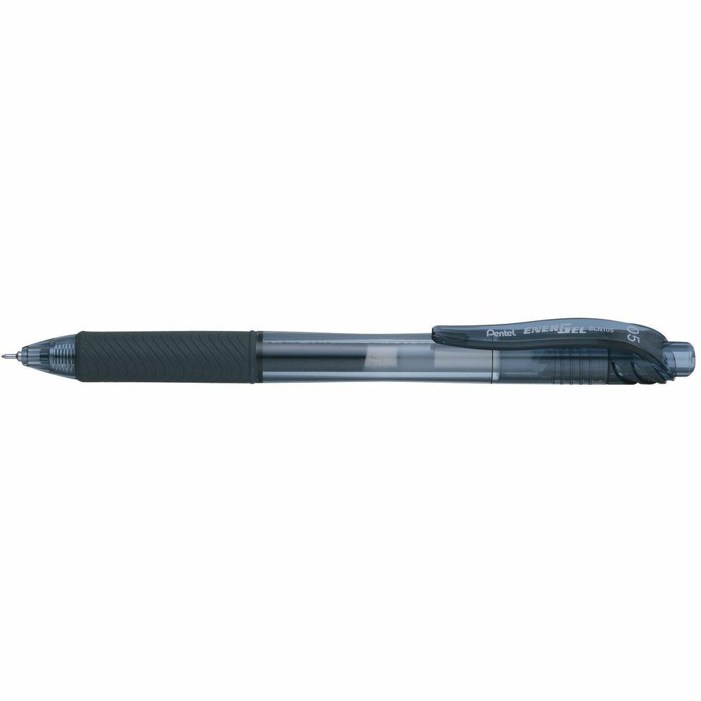 EnerGel EnerGel-X Retractable Gel Pens - Fine Pen Point - 0.5 mm Pen Point Size - Needle Pen Point Style - Refillable - Retractable - Black Gel-based Ink - Black Barrel - 12 / Box. Picture 1