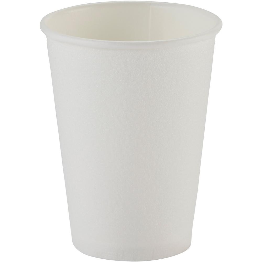 Dixie PerfecTouch 12 oz Insulated Paper Hot Coffee Cups by GP Pro - 50 / Pack - 20 / Carton - White - Paper - Beverage, Hot Drink. Picture 1