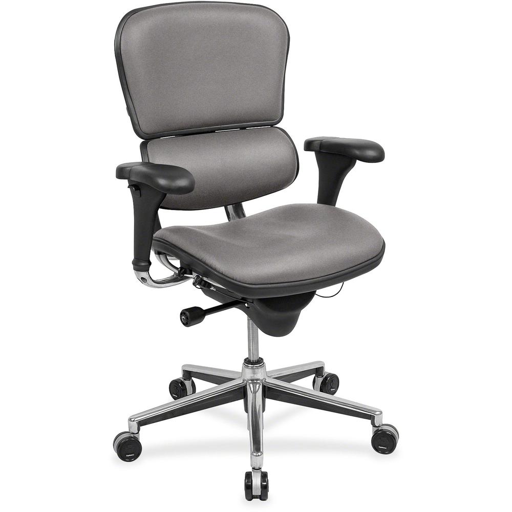 Eurotech Ergohuman Executive Chair - Sterling Rain Dance Fabric Seat - Sterling Rain Dance Fabric Back - 5-star Base - 1 Each. The main picture.